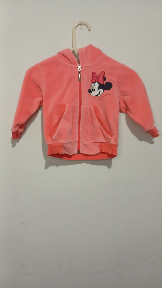 Бебешки суитшърт с цип Disney Minnie Mouse – розов – размер 80 – 0063