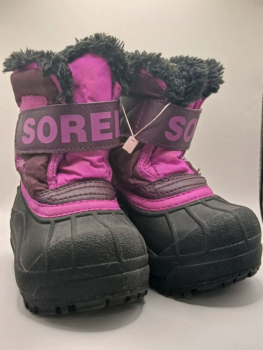 Детски зимни ботуши Sorel черно-розови размер 27